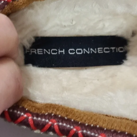 French Connection Womens Chunky Slippers Indoor/Outdoor Faux Fur Sz 7/8 EUC - Picture 2 of 11